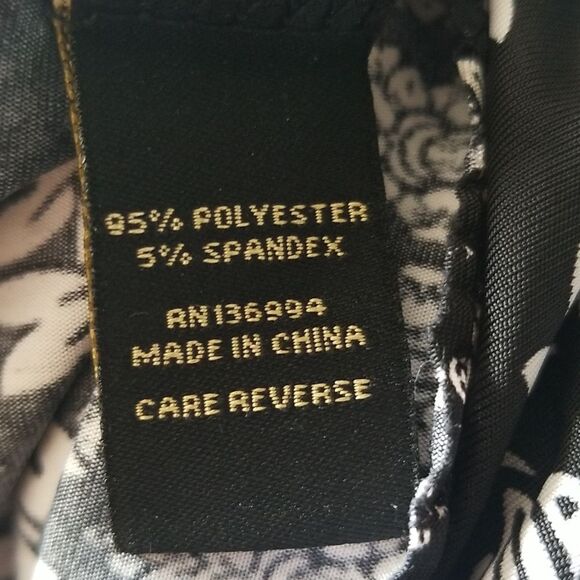 Milano Maxi Dress Sleeveless Floral Print Black and White Size Medium - Picture 5 of 7